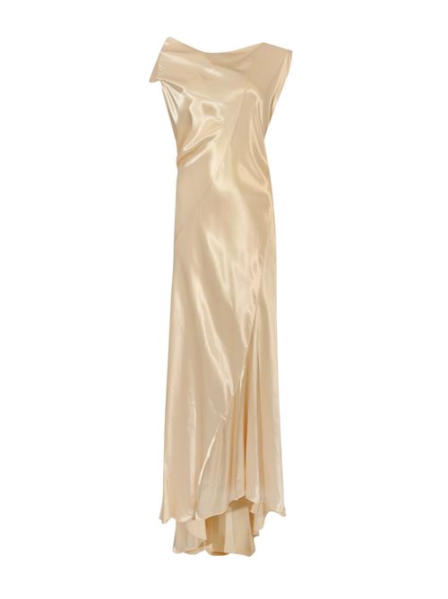 Abito lungo in raso con scollo drappeggiato ALBERTA FERRETTI | A0401 66270006